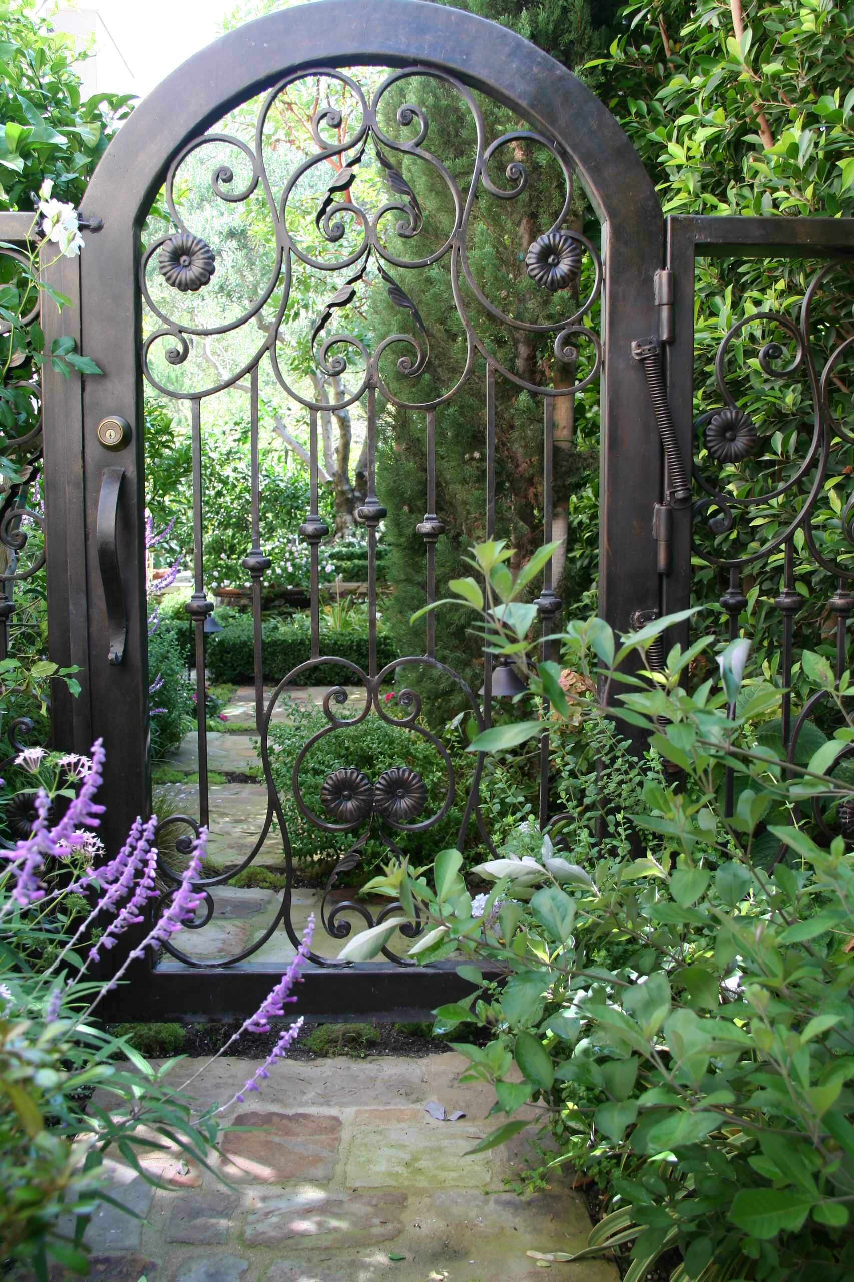 Garden Gate with Scrollwork Filigree and Bronze Finish