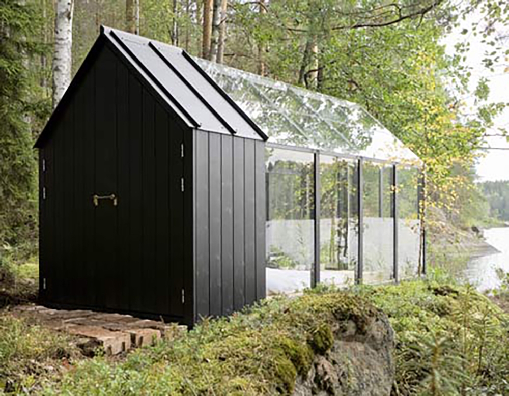 Garden Shed Greenhouse Featuring Glass Extension in Black