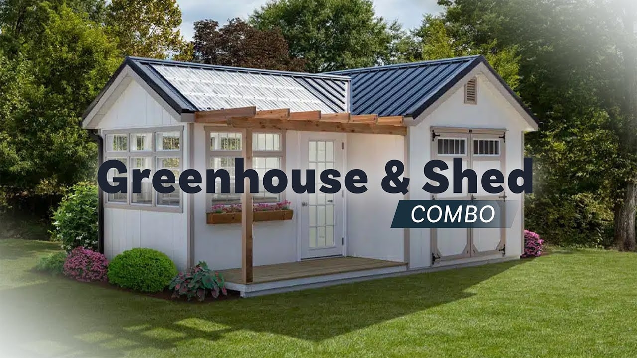 Garden Shed Greenhouse with L-Shaped Footprint and White