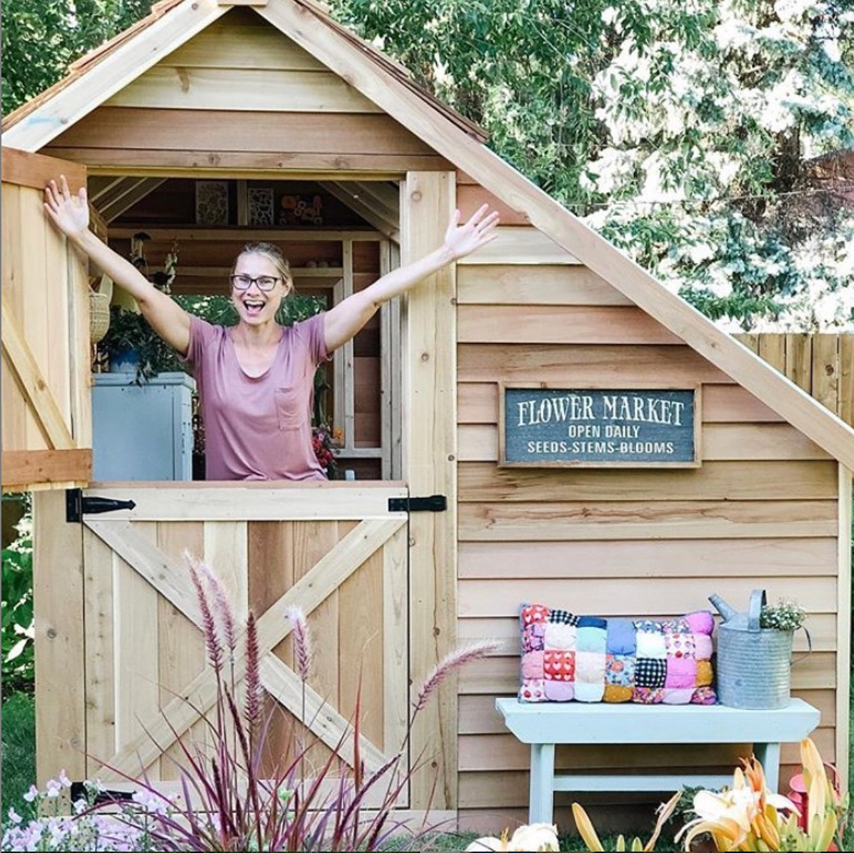Garden Shed with Dutch Door and Rustic Cedar Siding