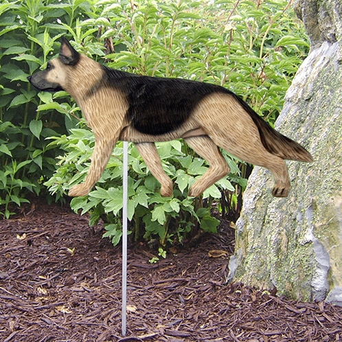 Garden Statue Ground Stake with Outdoor Dog Silhouette Profile