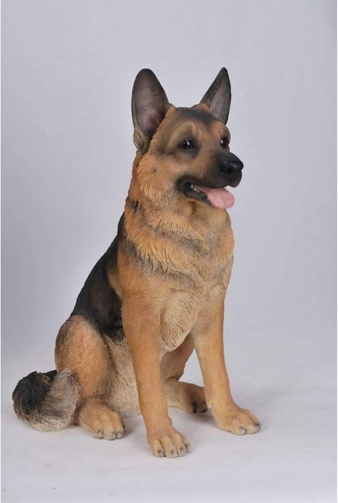 Garden Statue with Lifelike Detailing Sitting Dog Outdoor Figure