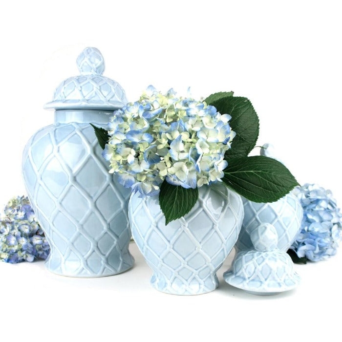 Ginger Jar Raised Trellis Pattern Lattice Pattern Vase
