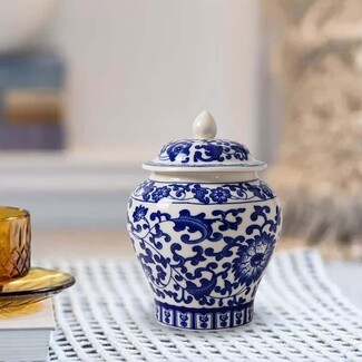 Ginger Jar Traditional Floral Pattern Vintage Style Jar