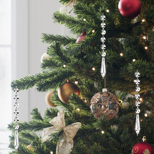 Hanging Crystal Ornament Teardrop Bottom Light Reflecting