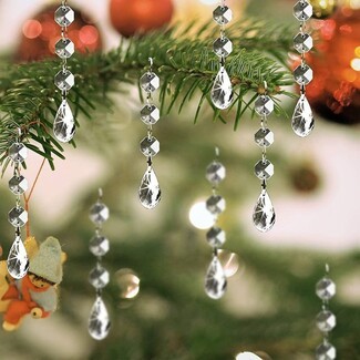 Hanging Ornaments Clear Bead Chain Chandelier Garland Beads