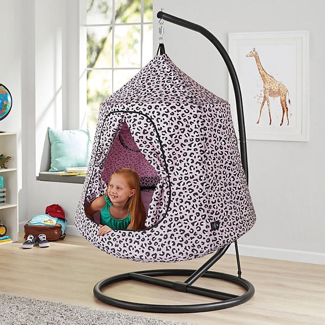 Hanging Pod Chair Pink Leopard Print Safari Nursery Decor