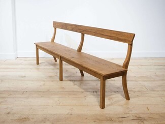 High Back Bench with Six Legs Farmhouse Oak Hallway Seating