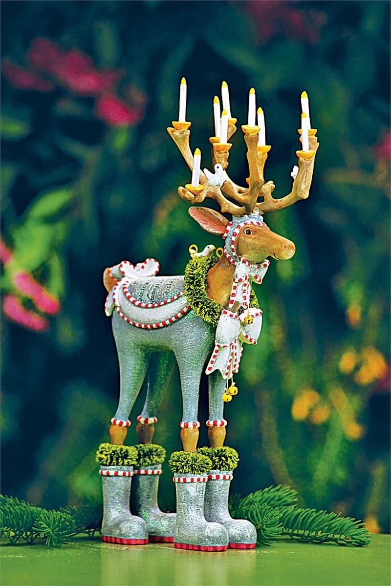 Holiday Figurine: Candelabra Antlers Mint Green Holiday Figurine