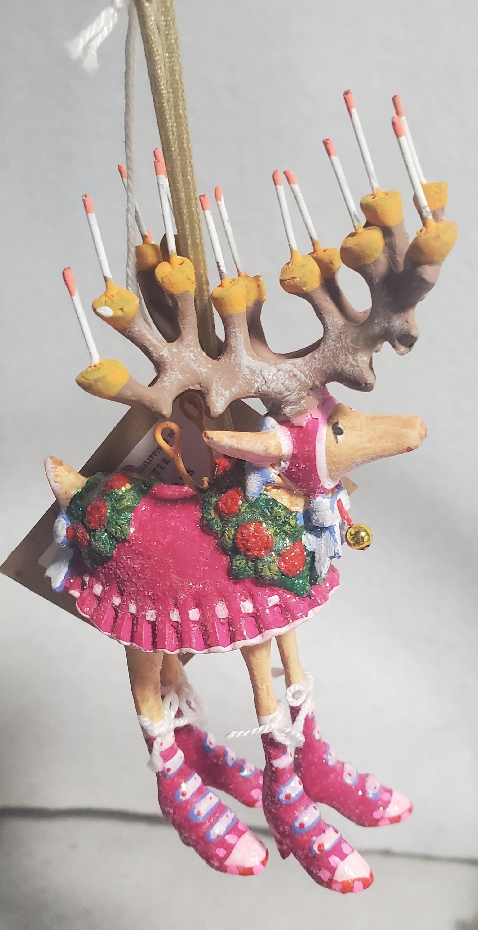 Holiday Ornament: Candle Bearing Antlers Maximalist Ornament