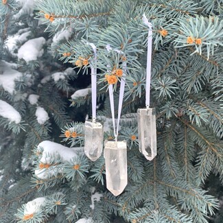 Holiday Ornament Hexagonal Points Natural Stone Tree Decorations