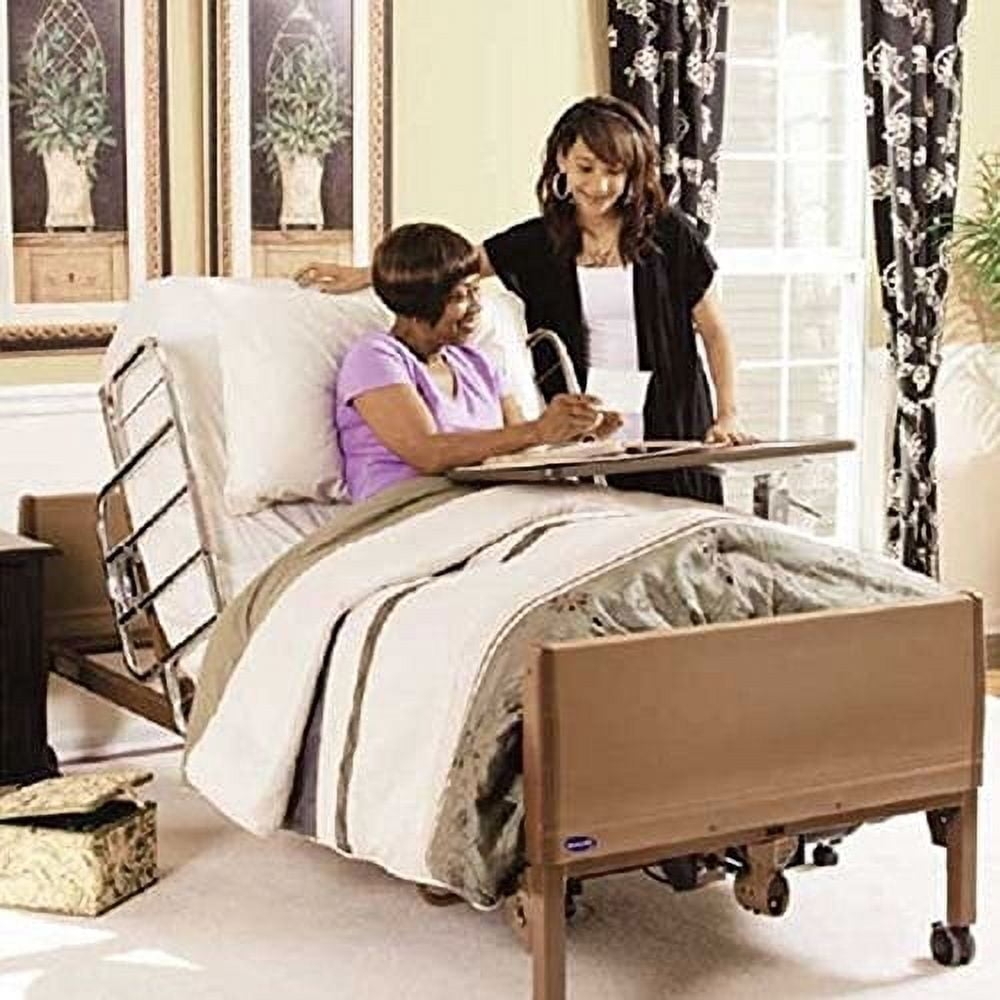 Hospital Bed: Electric Adjustable Frame and Wood Toned Panels