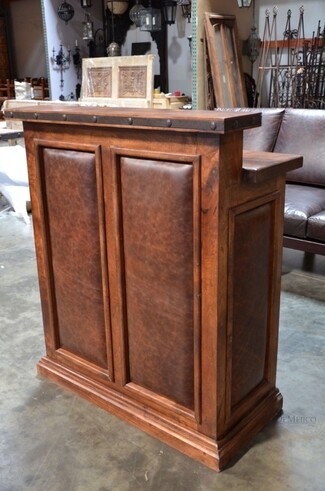 Hostess Stand Leather Like Panels with Metal Stud Detailing