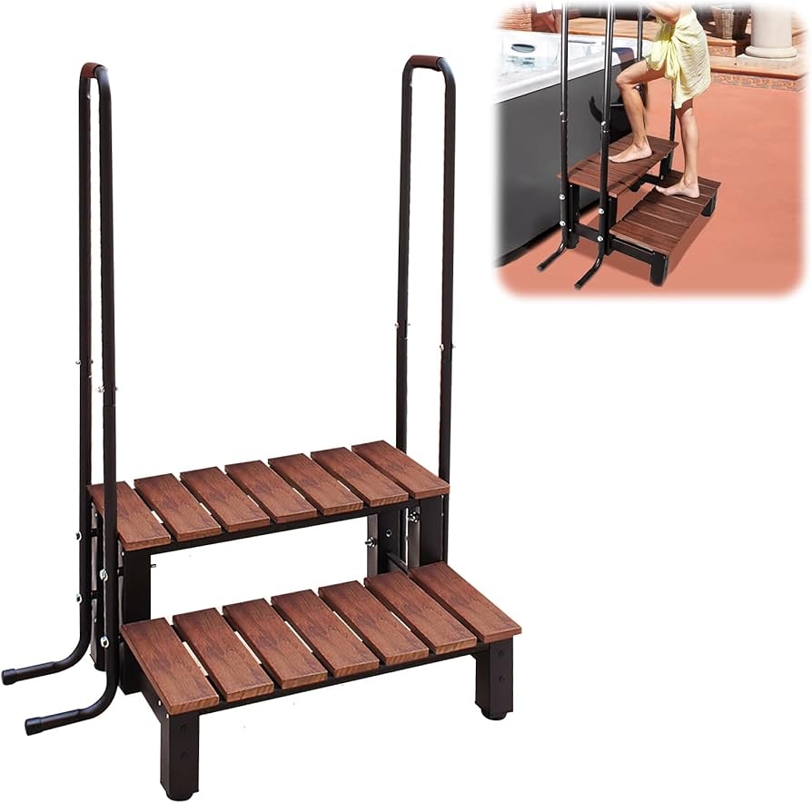 Hot Tub Stairs With Handrails