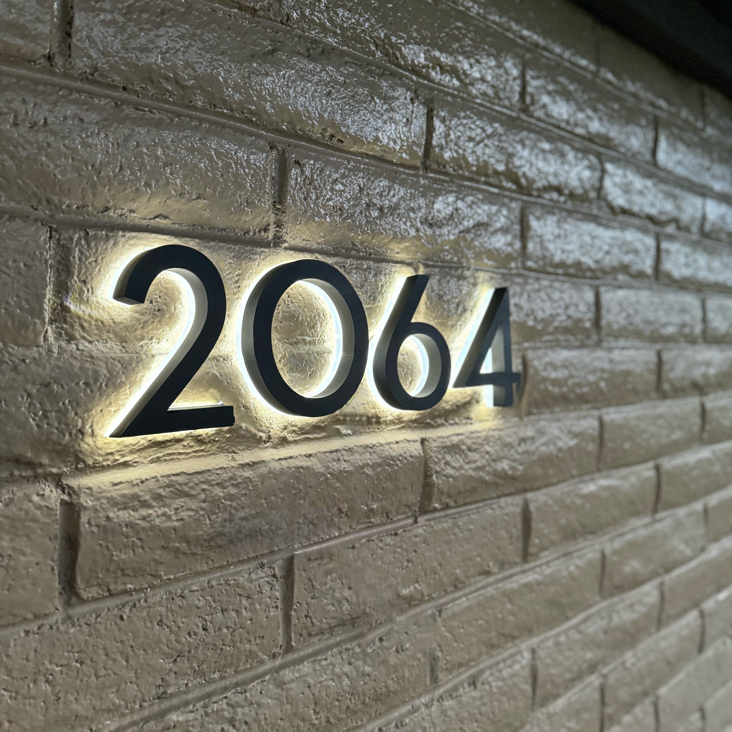 House Numbers: 3D Profile Matte Black Backlit LED Digits