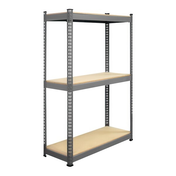 Industrial Shelving Rivet Lock System Gray Storage Rack