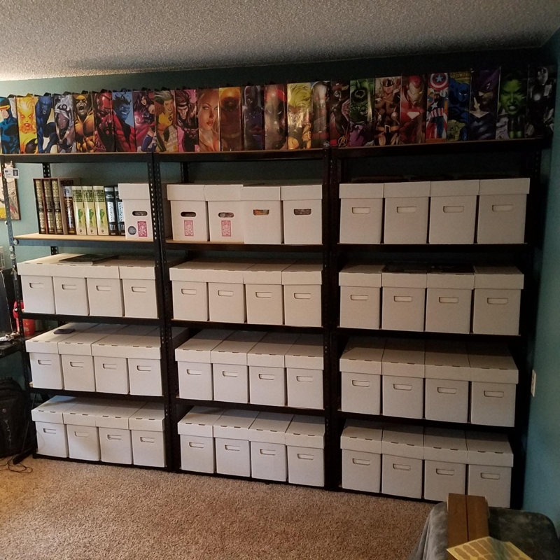Industrial Shelving White Boxes Collector Display Wall