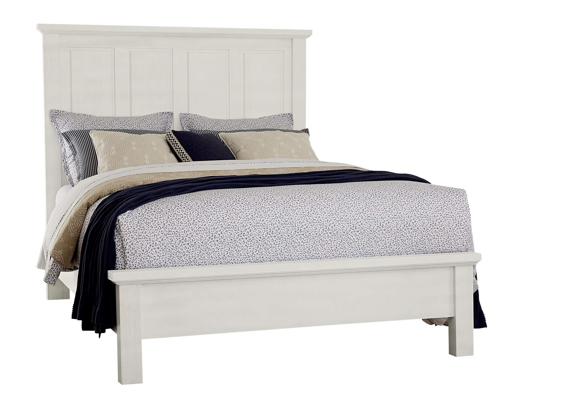King Bed with Soft White Paint and Four Panel Design