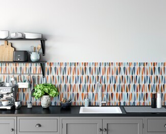 Kitchen Backsplash Multicolored Teardrop Pattern Wall Decor