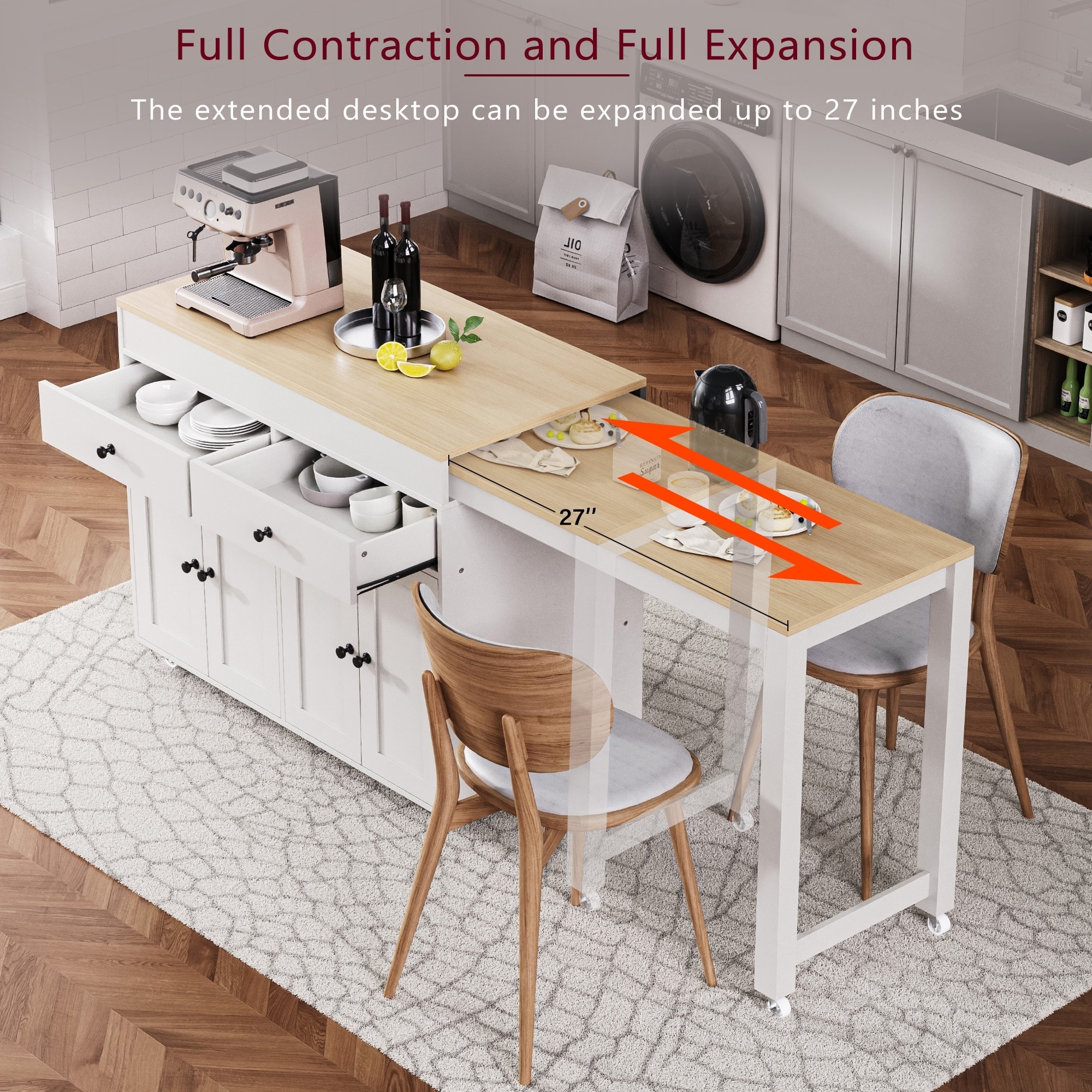 Kitchen Island Rolling Storage Cart White Kitchen Cart