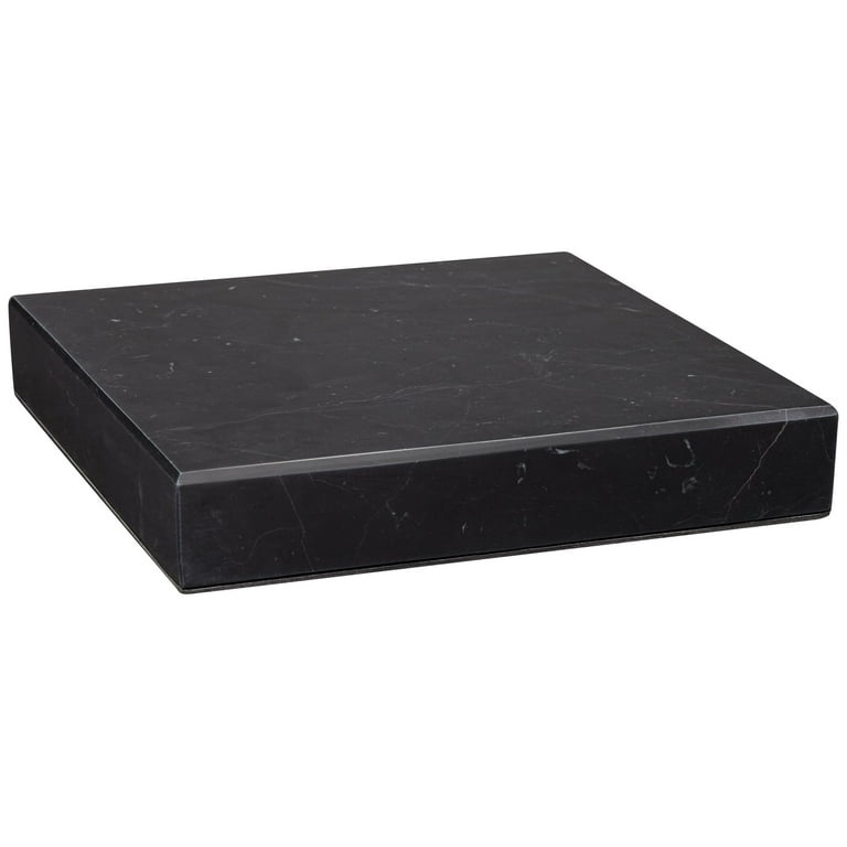 Lamp Riser: Square Pedestal Black Marble Lamp Riser