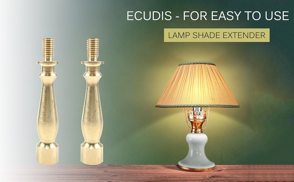 Lamp Shade Riser: Baluster Style Brass Toned Extension