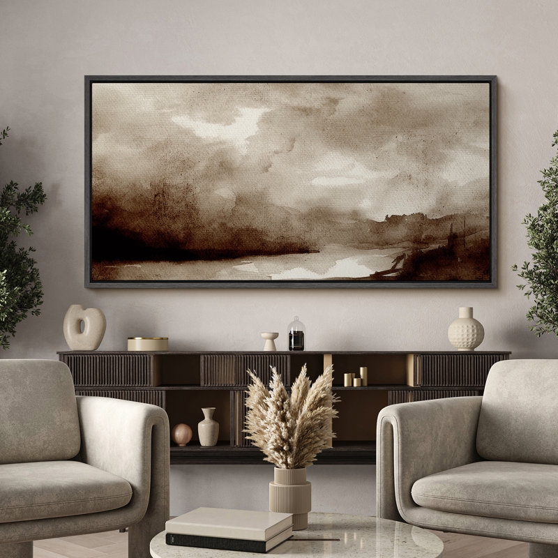 Landscape Wall Art: Sepia Toned Panoramic Modern Art