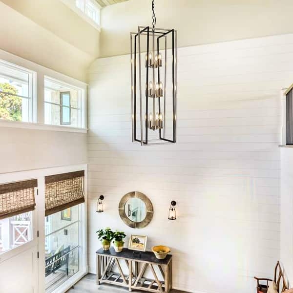 Lantern Chandelier Geometric Cage Multi-Tier Lantern Light