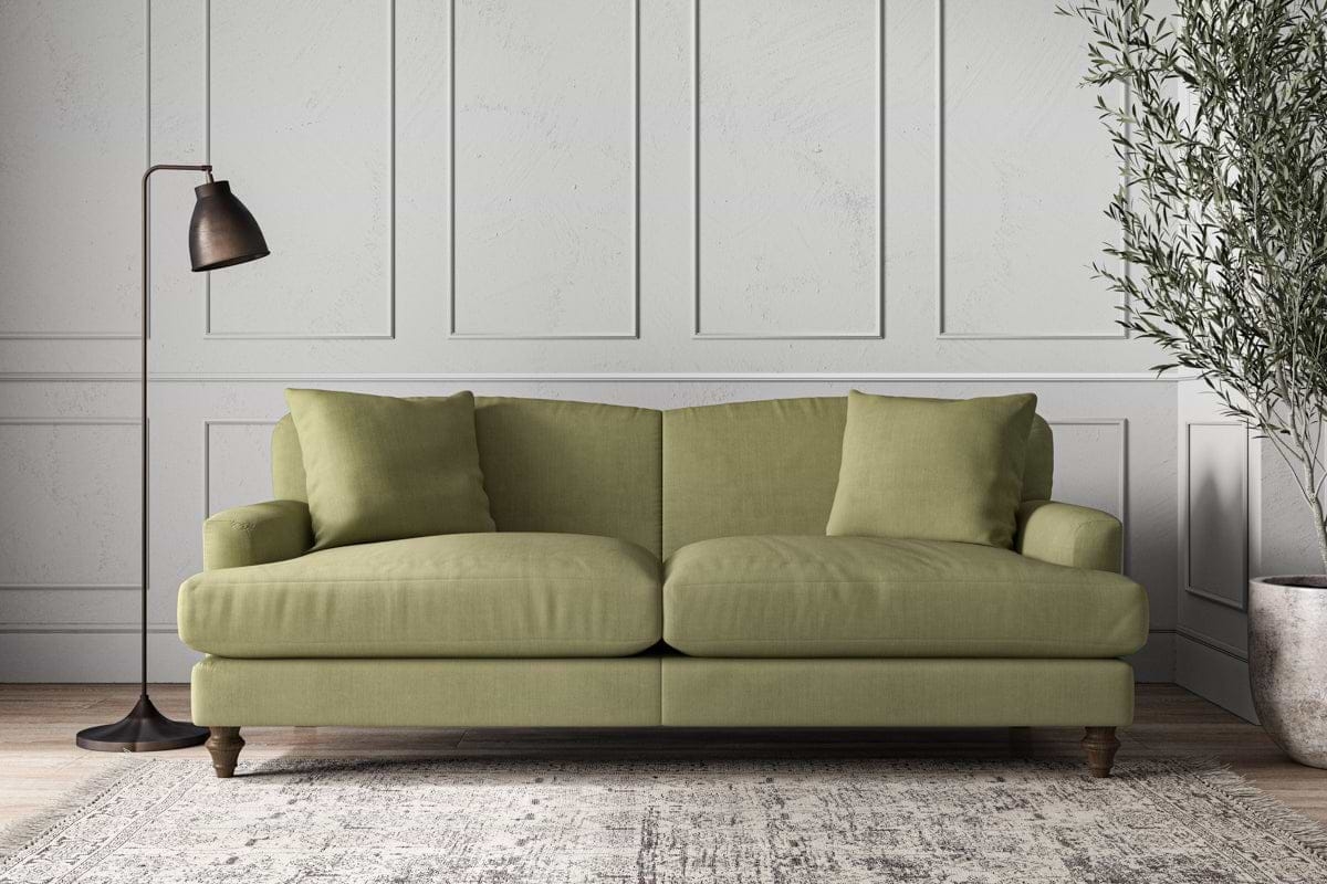 Large Sofa: Brera Linen Upholstery and Paneled Wall Decor