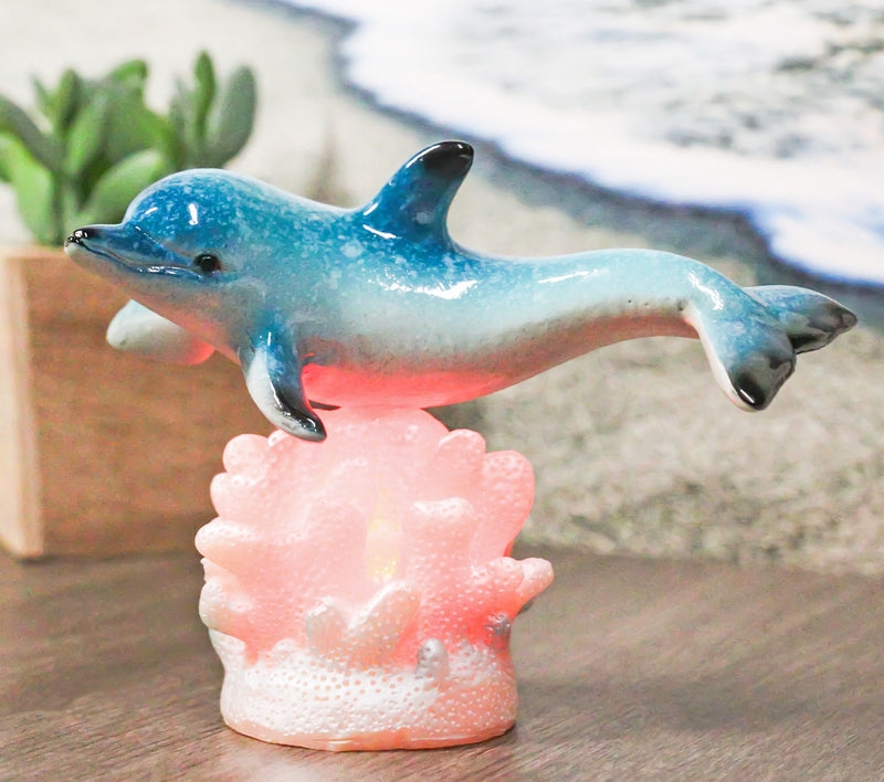 LED Figurine: Illuminated Coral Base Speckled Detail Statue