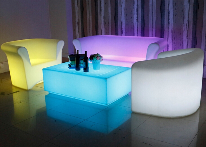 Led Seating Set with Translucent Plastic and RGB Illumination
