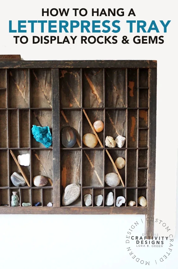 Letterpress Tray with Distressed Finish for Vintage Decor