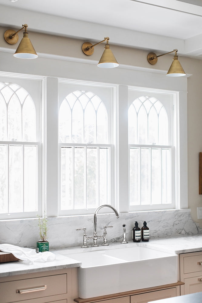 Library Light with Antique Metallic for Kitchen Sink Window