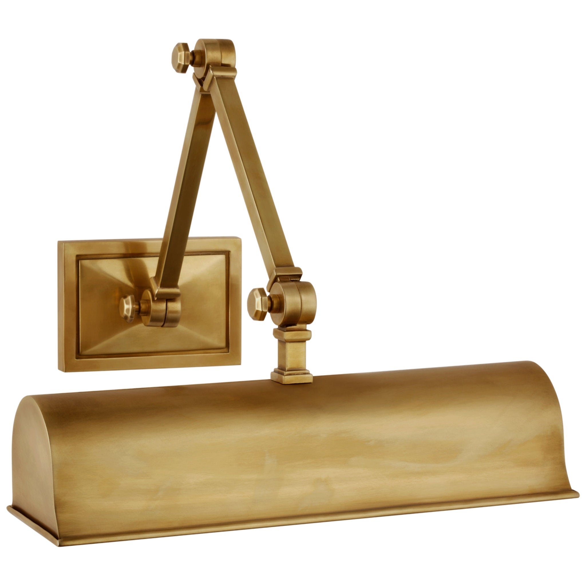 Library Light with Double Articulated Arm and Hand Rubbed Metal