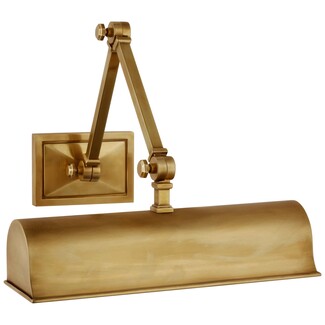 Library Light with Double Articulated Arm and Hand Rubbed Metal