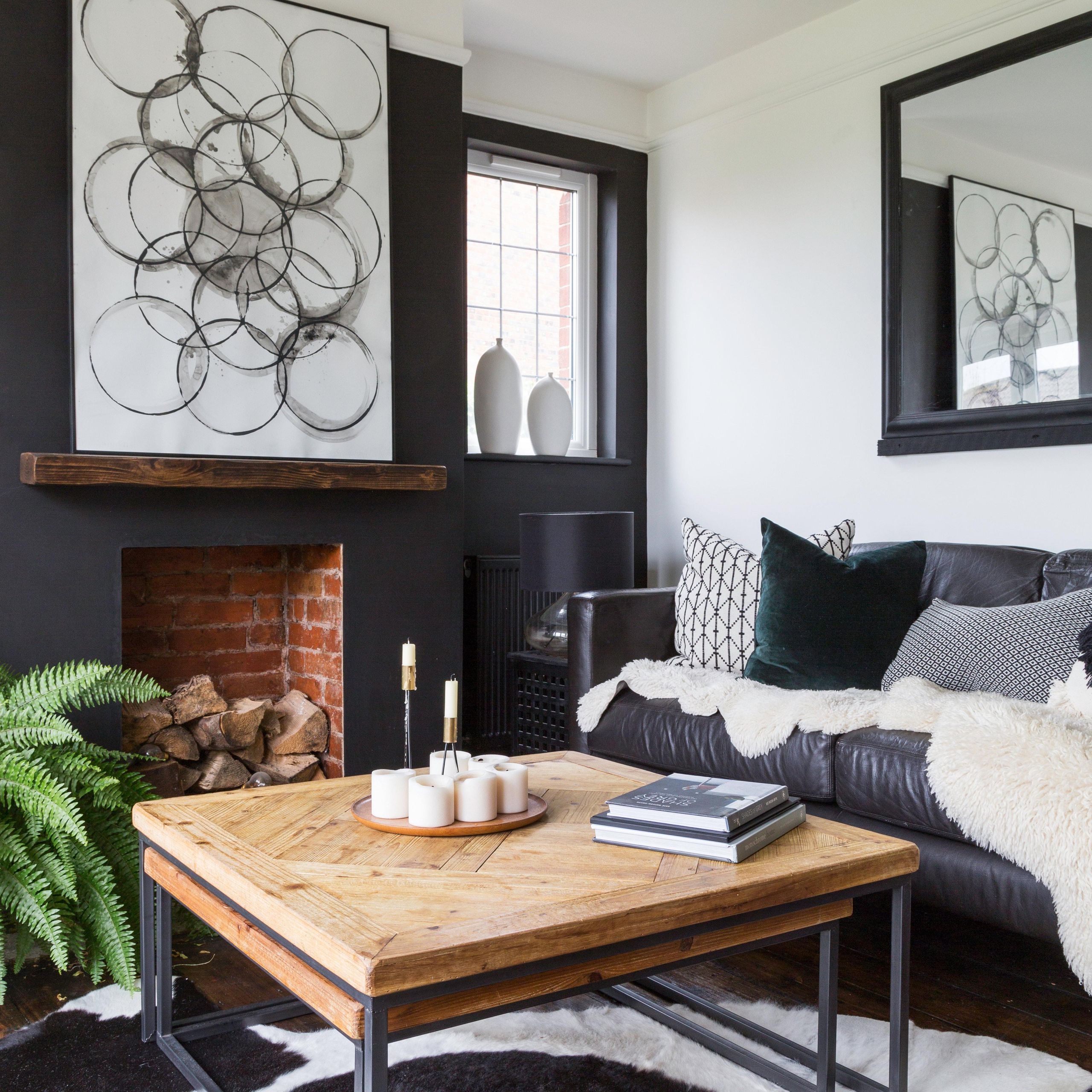 Living Room Chimney Breast Parquet Coffee Table