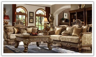 Living Room Set Displaying Tassel Fringe and Hewitt Piece Decor