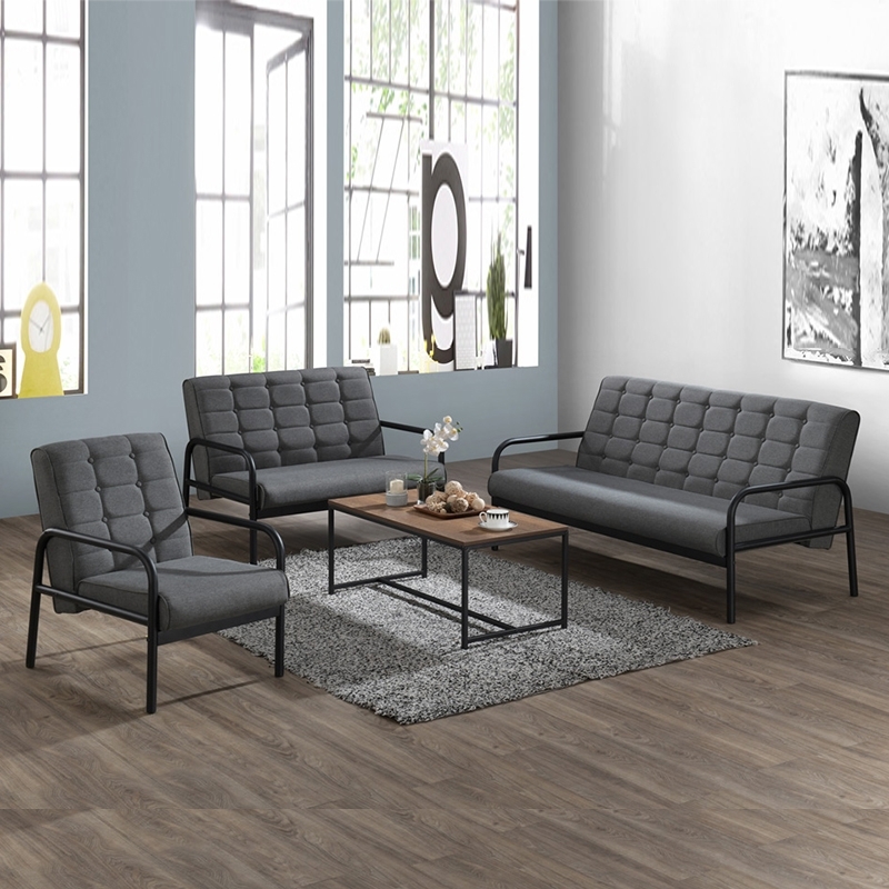 Living Room Set Tufted Buttons and Curved Arms
