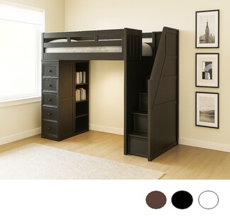 Loft Bed and Multi Functional Storage in Espresso Finish