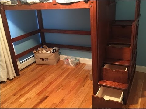 Loft Bed with Notched Pulls and Open Under Bed Play Area