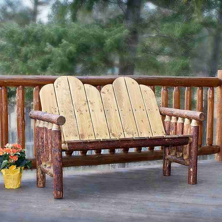 Log Bench featuring Scalloped Backrest and Rustic Bench