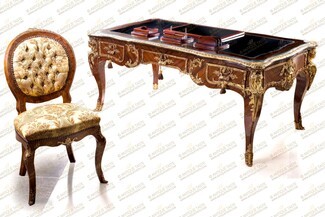 Louis XV Executive Bureau Plat with Sculptural Figures