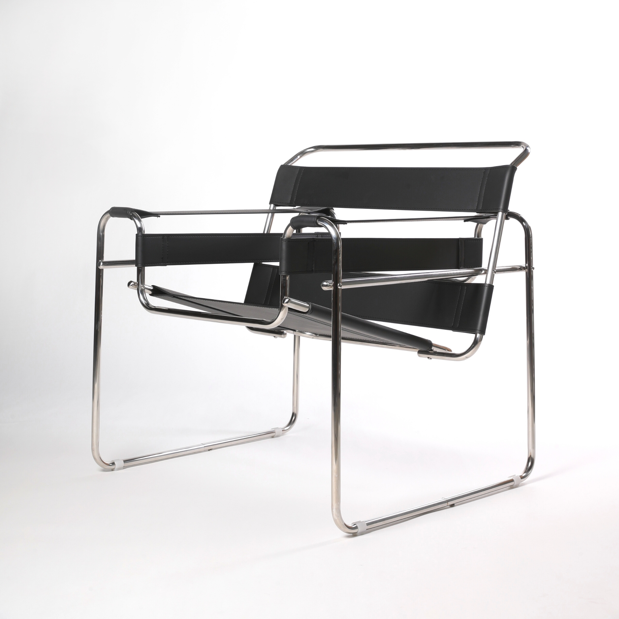 Lounge Armchair Polished Chrome Tubular Frame Seat