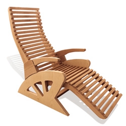 Lounge Chair: Fan Cutout Panels Timber Wellness Lounger