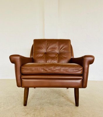 Lounge Chair in Danish Modern Style with Cognac Leather
