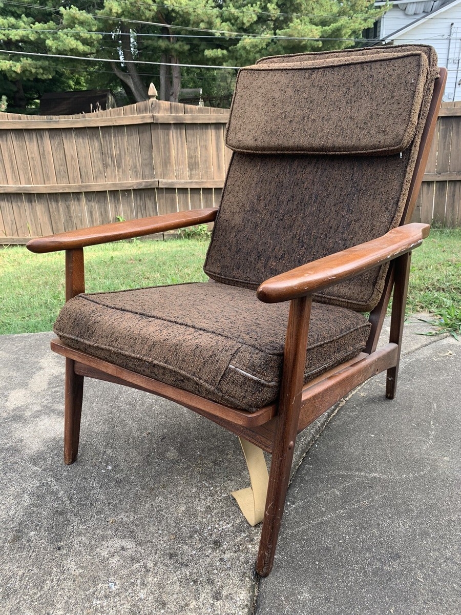 Lounge Chair with Sculpted Cigar Arms and Tapered Legs