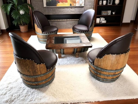 Lounge Seating Set with Rivet Trim and Glass Inset Top