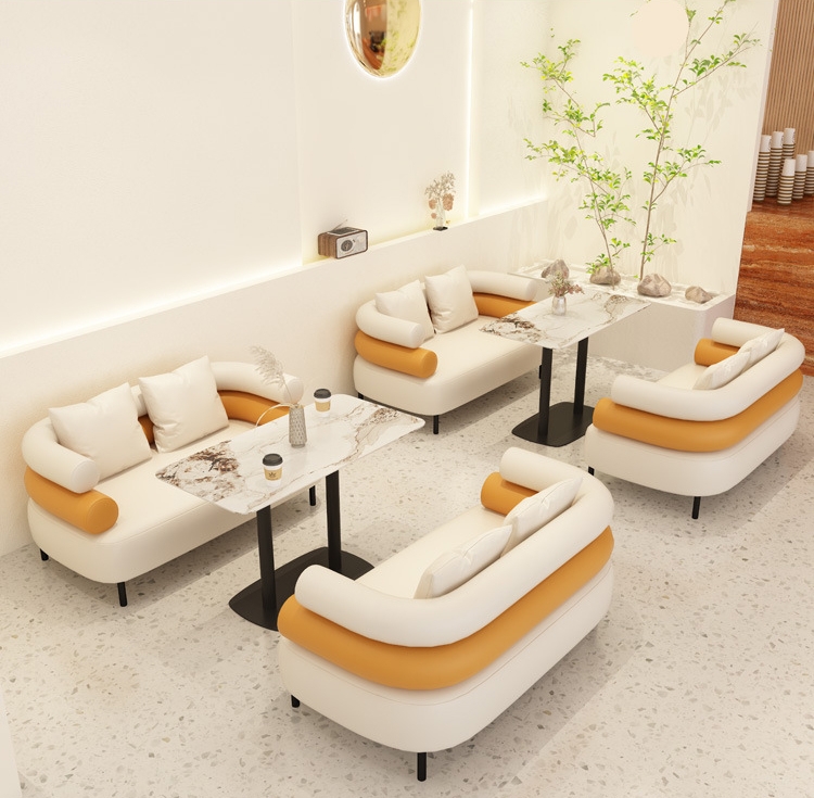 Lounge Sofa Horizontal Color Block Mustard Yellow Seating