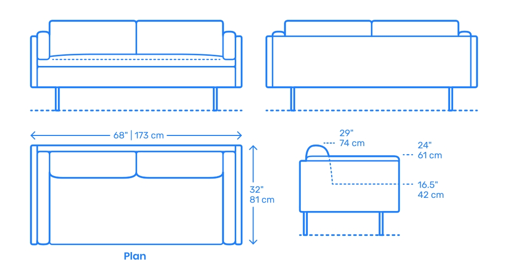 Loveseat Bolster Arm Design for Sleek Two-Seater Sofa