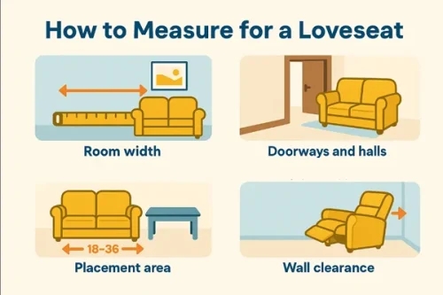 Loveseat Dimensions Guide Two Seat Cushions Recliner